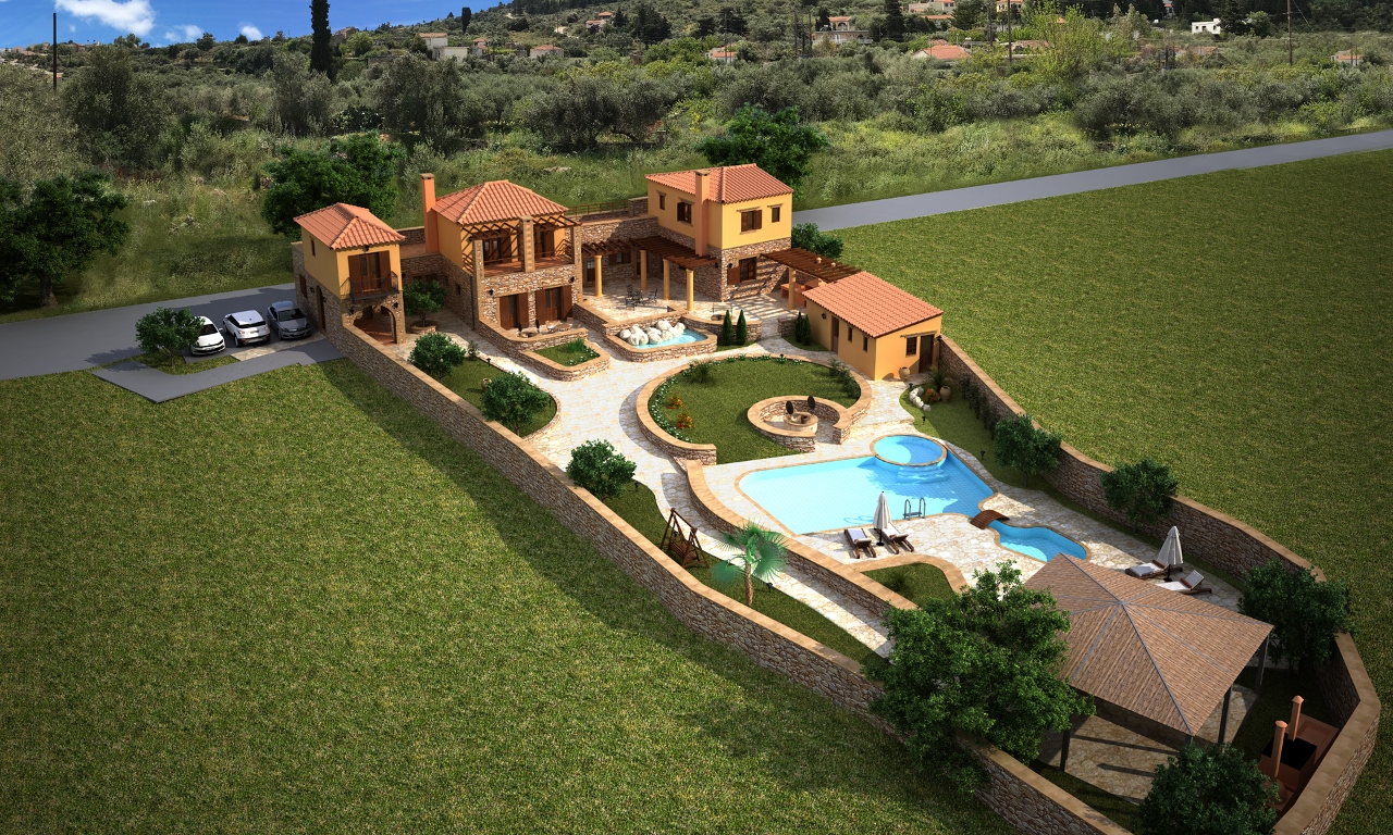 Unfinished stone property with exceptional restoration potential (3-house complex)